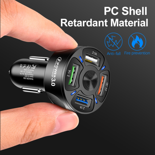 4-Port USB Car Charger with QC3.0 Fast Charging – 7A Output